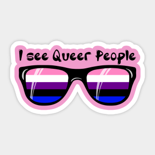 Genderfluid Sunglasses - Queer People Sticker